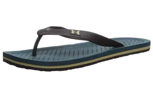 Under Armour Comfortable Rubber Sole Quiet Slide Slippers Men's Black Cyan