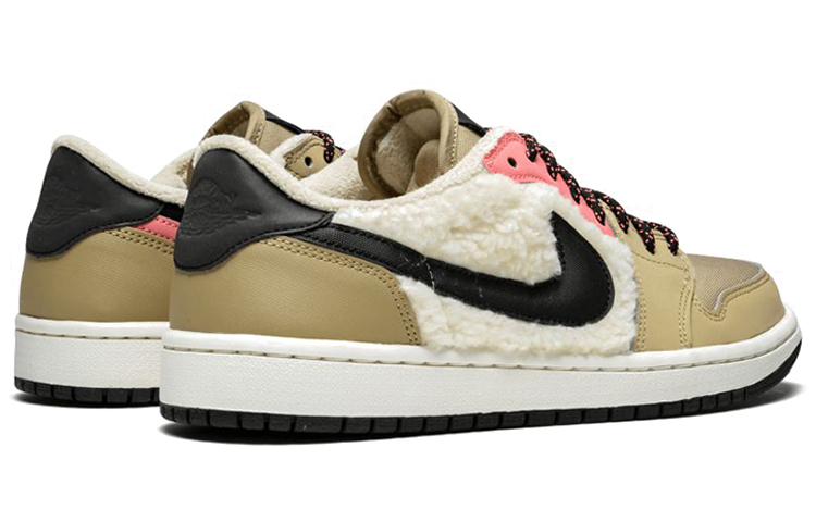 Женские кроссовки Jordan Air Jordan 1 Retro Low Utility Pack (коричневые) — Коричневый / розовый — фото 5