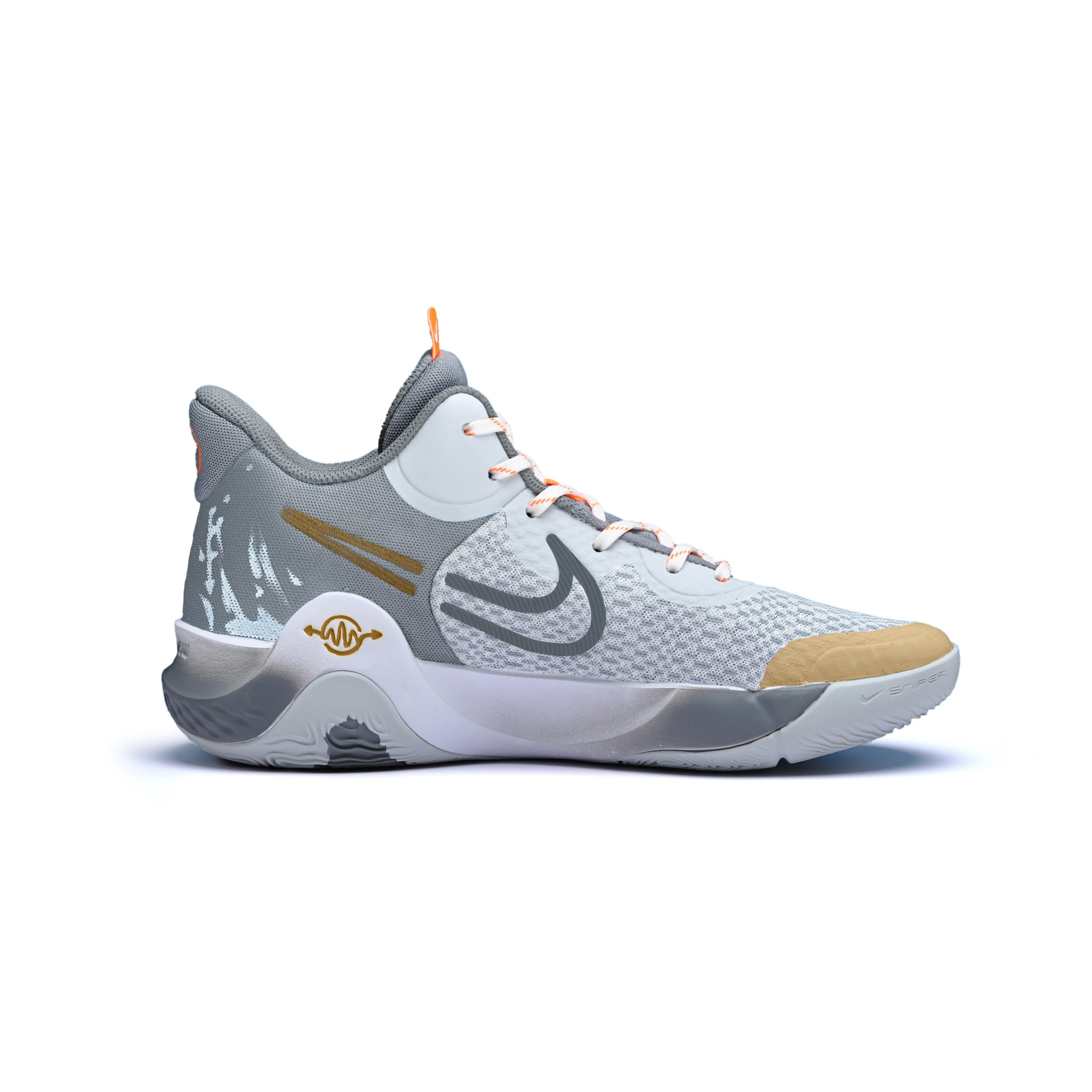 Nike KD Trey 5 IX Slip Resistant Abrasion Resistant Mid top Basketball Shoes Unisex Light Gray