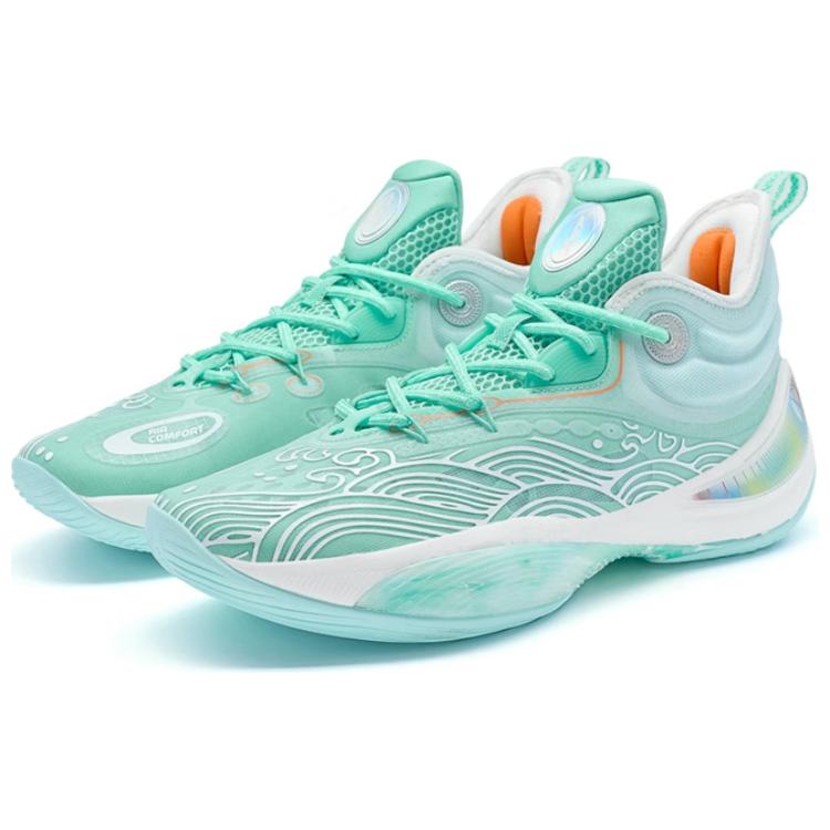 XTEP Slip Resistant Abrasion Resistant High top Basketball Shoes Men’s Green White