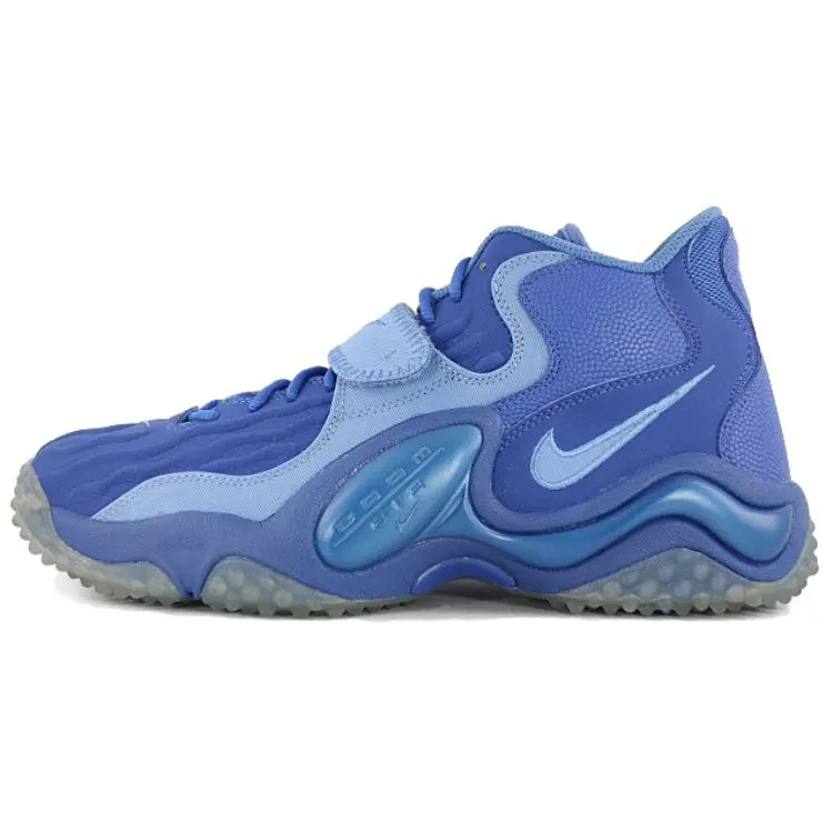 Nike Air Zoom Turf Jet 97 Comfortable And Lightweight Cushioning Slip Resistant Mid top Basketball Shoes Men's Blue