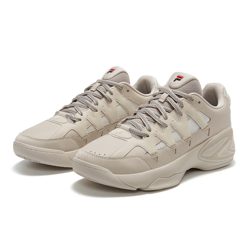 FILA FUSION Cushioning Low top Vintage Basketball Shoes Men’s Ecru