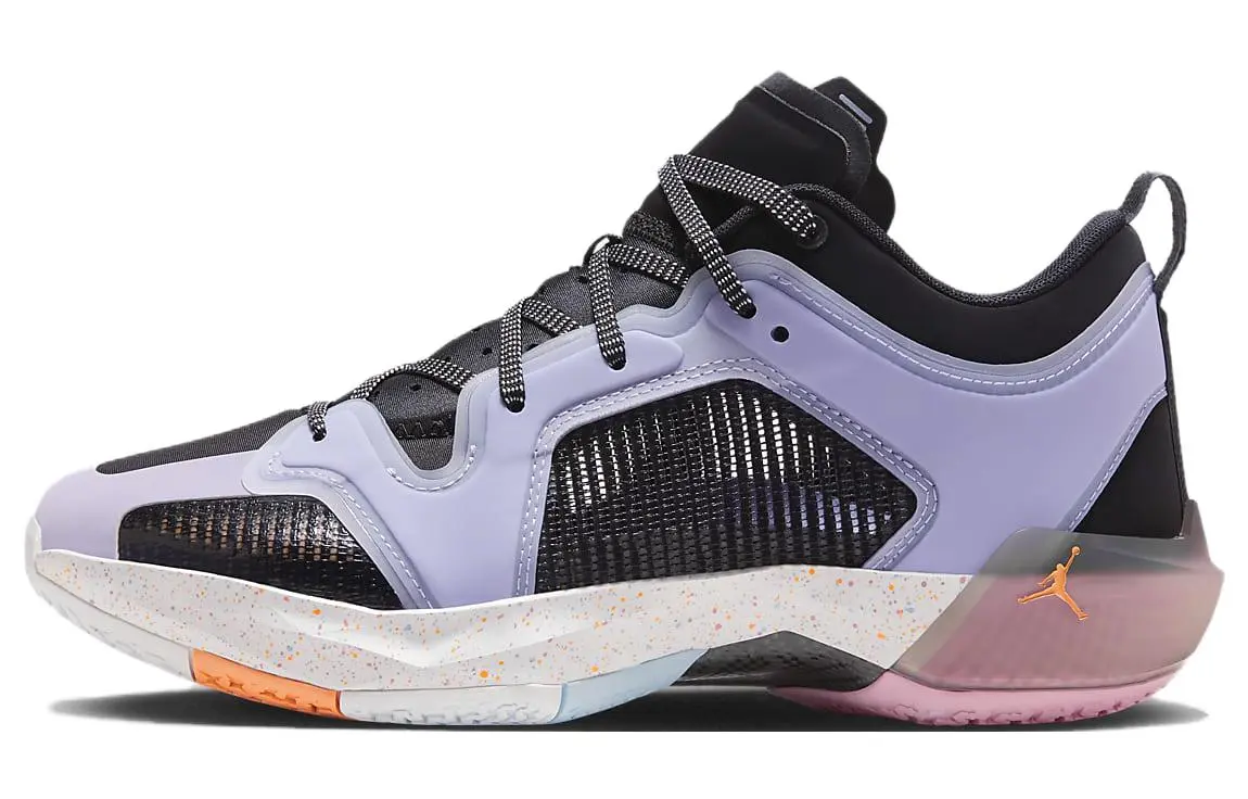 Jordan Air Jordan 37 Cushioning Slip Resistant Abrasion Resistant Low top Basketball Shoes Unisex Black Purple