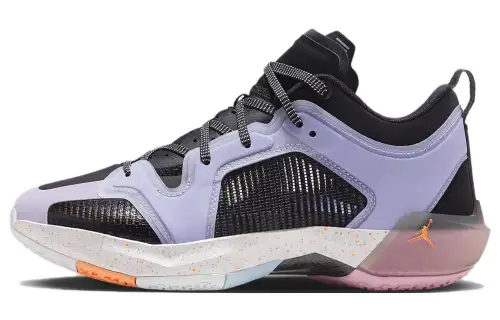 Jordan Air Jordan 37 Cushioning Slip Resistant Abrasion Resistant Low top Basketball Shoes Unisex Black Purple