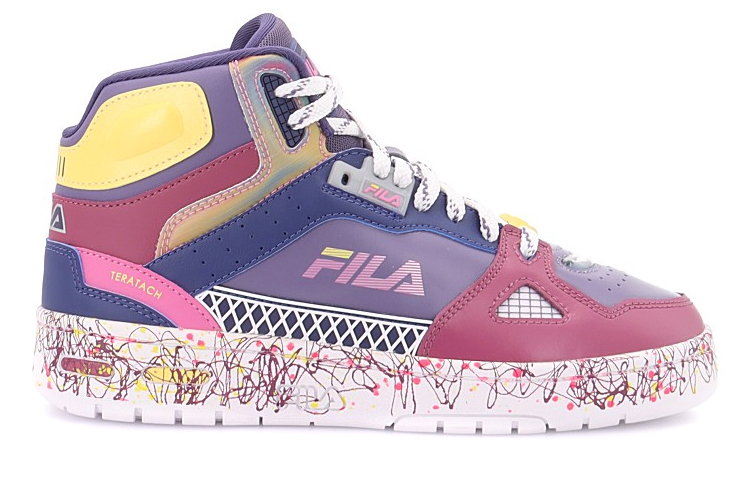 FILA FUSION Teratach Cushioning Mid top Vintage Basketball Shoes Women’s Blue Purple
