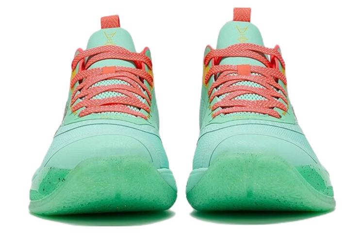 XTEP Demon 3.5 Soft And Comfortable Cushioning Slip Resistant Abrasion Resistant Mid top Basketball Shoes Blue Green