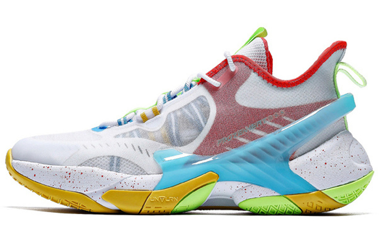361° Abrasion Resistant Slip Resistant Lightweight Low top Performance Basketball Shoes Men’s White Blue Red