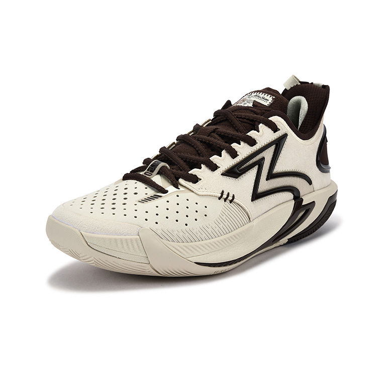 361° BIG3 6.0 Pro Cushioning Slip Resistant Breathable Mid top Basketball Shoes Unisex Oat Milk