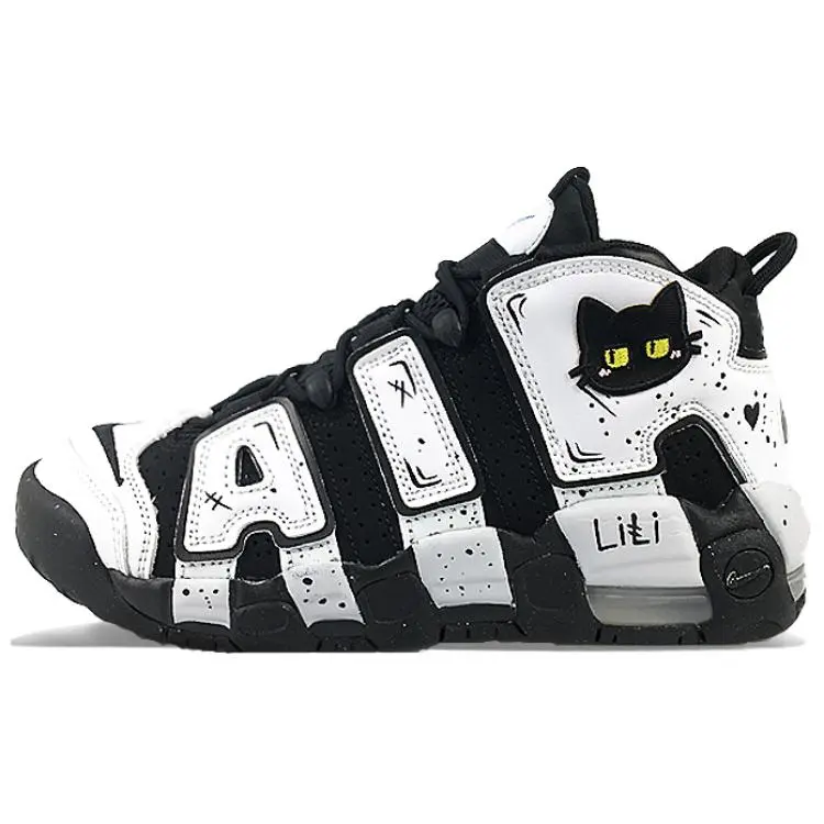 Nike Air More Uptempo Mid top Vintage Basketball Shoes Women's Black White