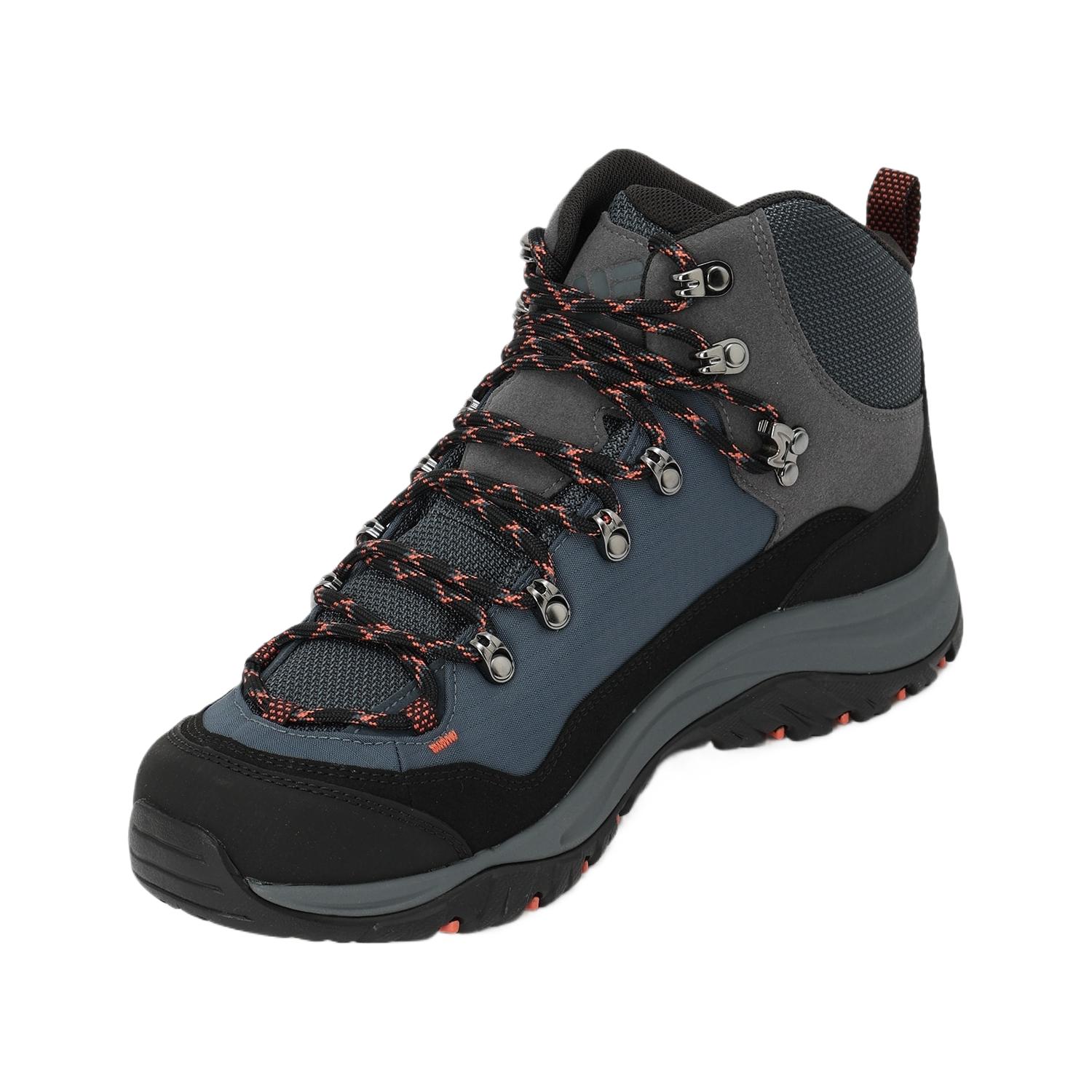 Columbia Steens Abrasion Resistant, Waterproof, And Non Slip Grip Mid top Hiking Mountaineering Shoes Men’s Black Blue
