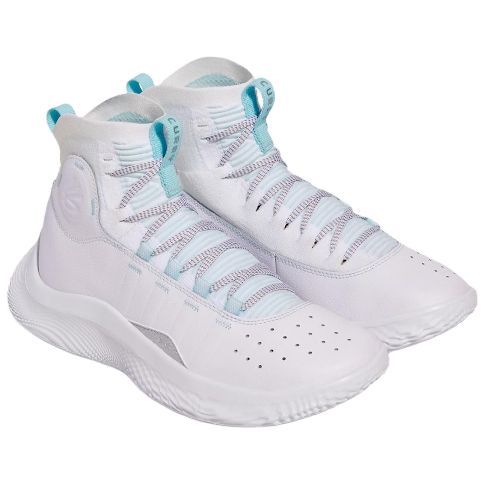 Under Armour Curry 4 Slip Resistant Abrasion Resistant High top Basketball Shoes Unisex White