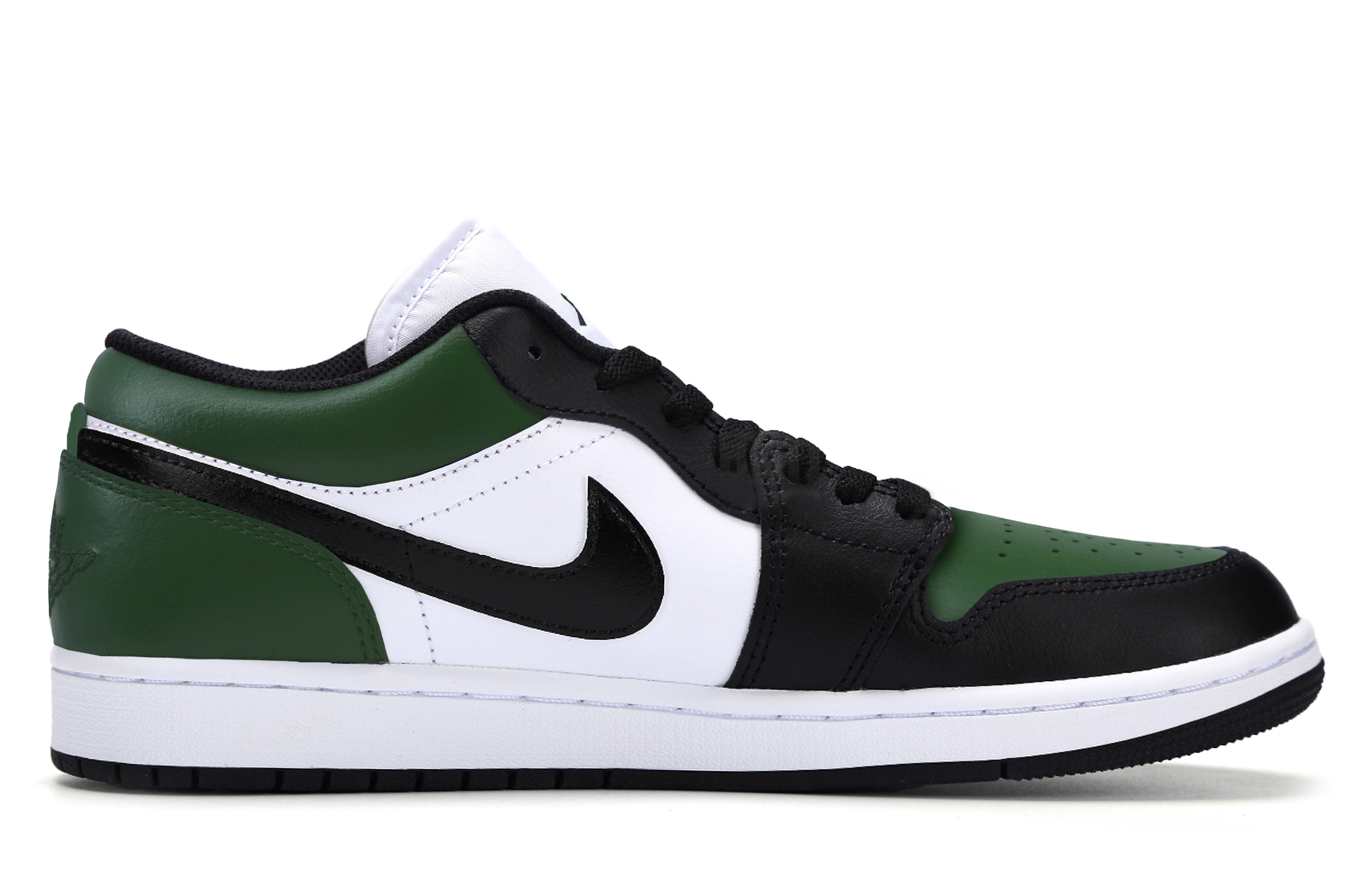 Jordan Air Jordan 1 Slip Resistant Abrasion Resistant Low top Vintage Basketball Shoes Men’s Black Green