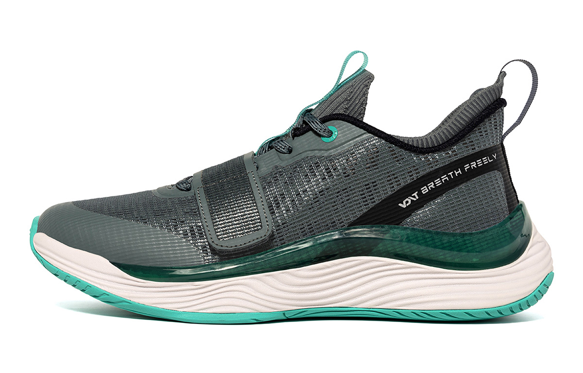 VOIT Cushioning, Slip Resistant, And Abrasion Resistant Low Top Basketball Shoes Unisex Dark Gray/Green