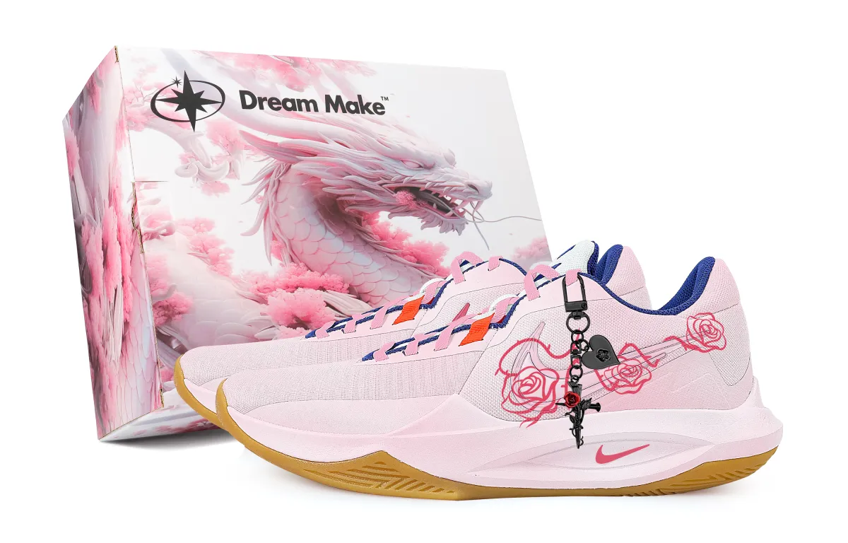 Nike Precision 6 Rose Dance Pink Box Slip Resistant Abrasion Resistant Low top Basketball Shoes Men's Pink