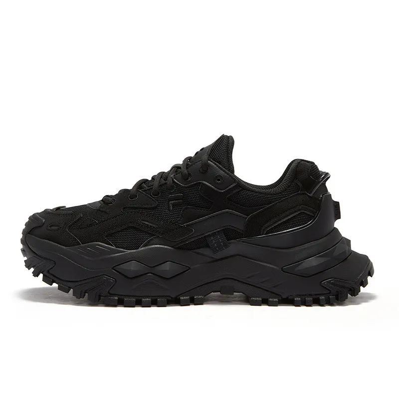 FILA FUSION Bianco Shoes Height Increasing Low top Chunky Sneakers Men's Black