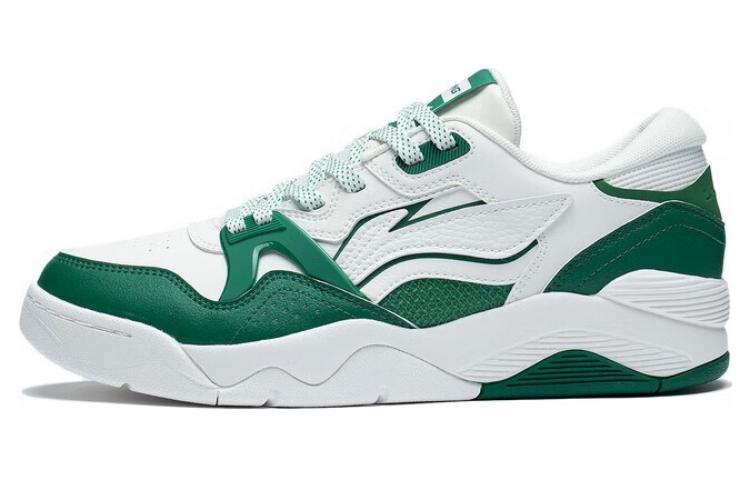 Li Ning Basketball Culture OG 90 Abrasion Resistant Breathable Low top Vintage Basketball Shoes White Green