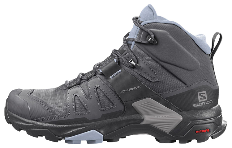 Женские ботинки Salomon X Ultra 4 Mid Gore-Tex (черно-серые)
