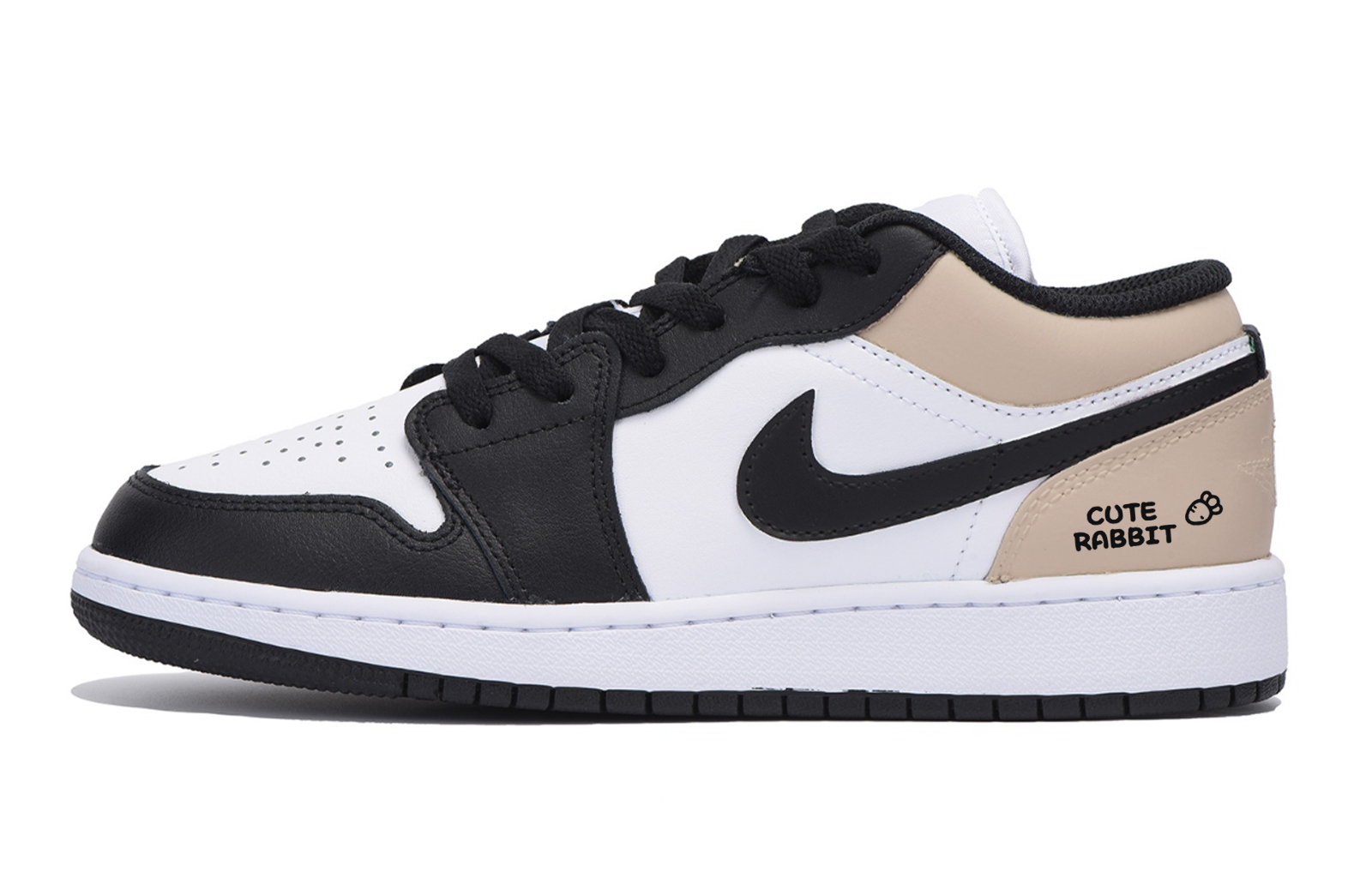 Jordan Air Jordan 1 Evening Singing Cloud Yellow Abrasion Resistant Low top Vintage Basketball Shoes Men’s White Brown