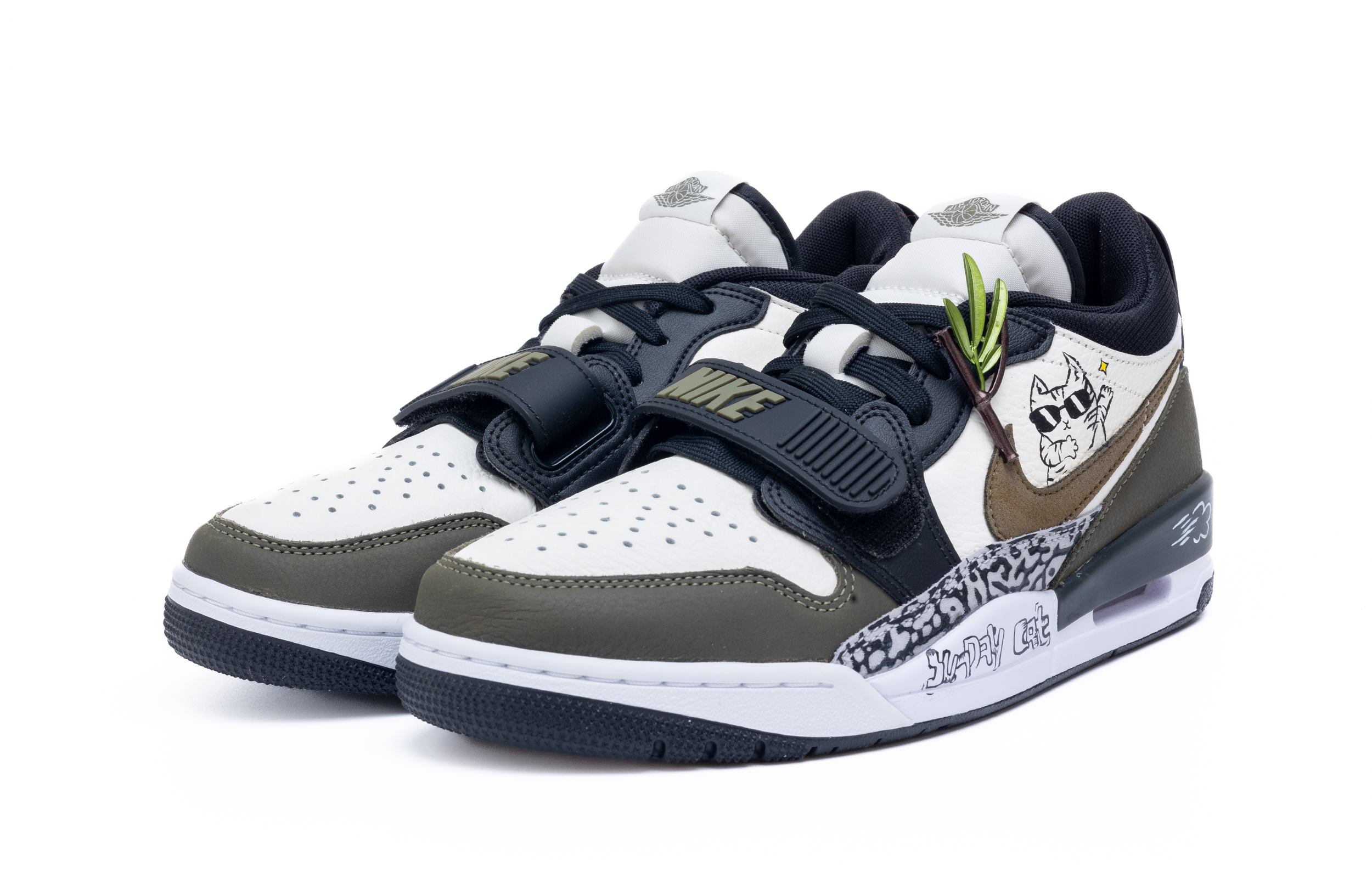Jordan Legacy 312 Rhythm Meowth Abrasion Resistant Low top Vintage Basketball Shoes Men’s White