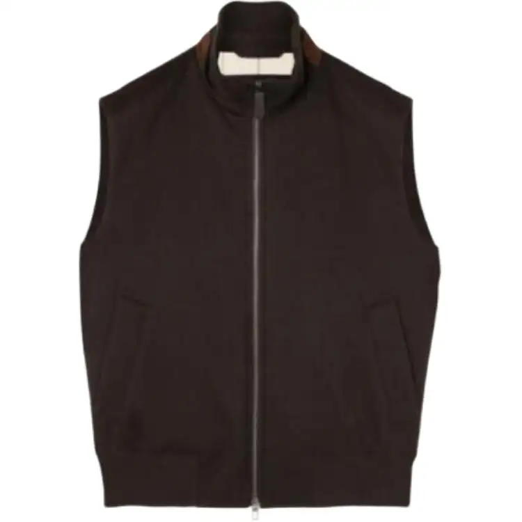 Loro Piana Vests Men's Black Stand Collar Moderate Other