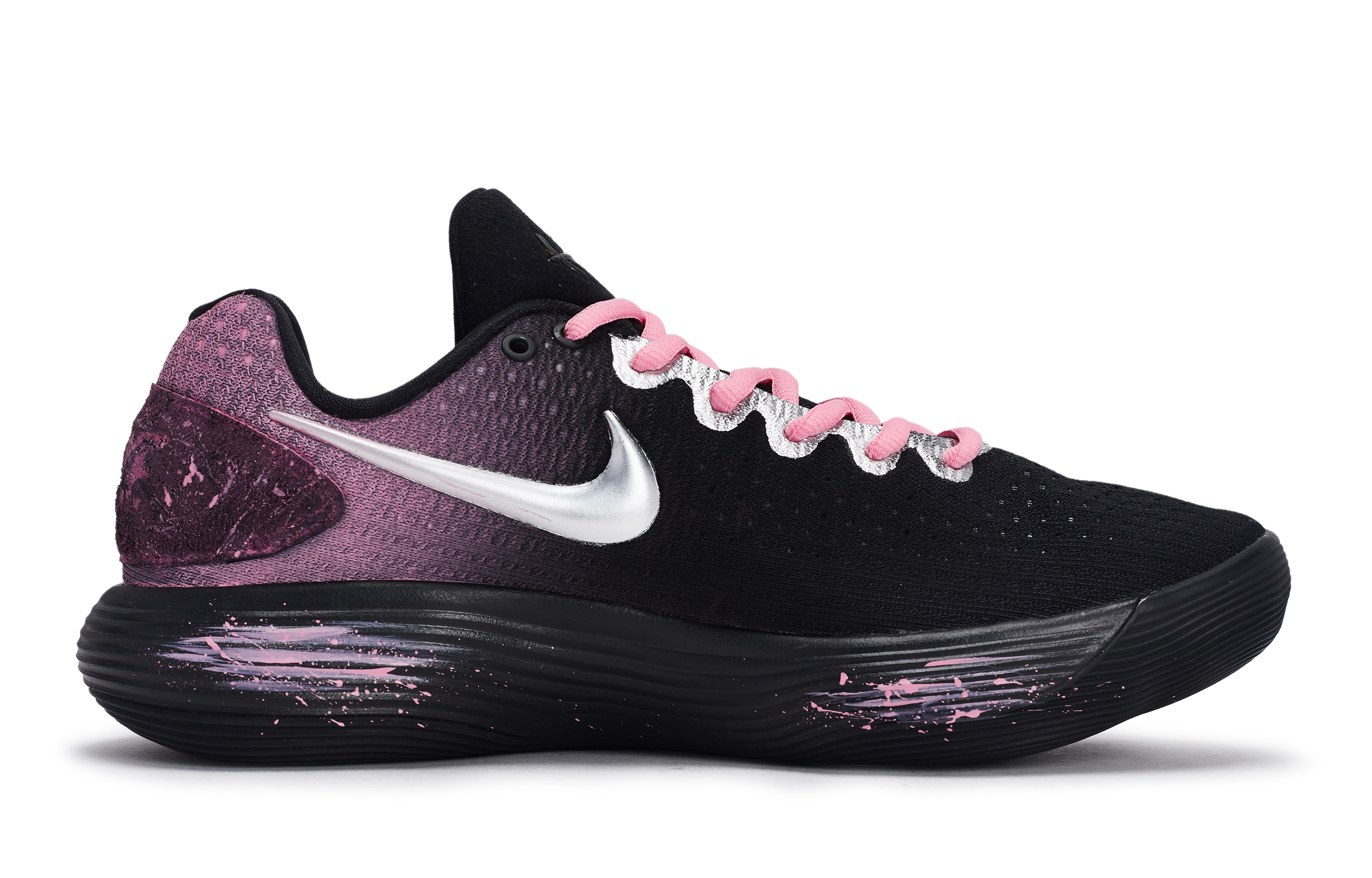 Nike Hyperdunk 2017 Mist Hunter Abrasion Resistant Low top Basketball Shoes Unisex Black Pink