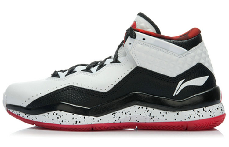 LiNing WOW 3 Wade's Way 3 Uptown PU Anti-slip Wear-Resistant Lightweight Mid-top Practical Basketball Shoes Men's Black White Red