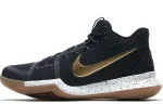 Nike Kyrie 3 Black Gum Cushioning, Wear Resistant Low top Basketball Shoes Men's Black