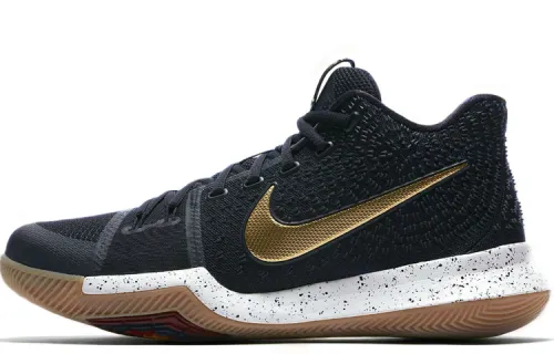 Nike Kyrie 3 Black Gum Cushioning, Wear Resistant Low top Basketball Shoes Men's Black