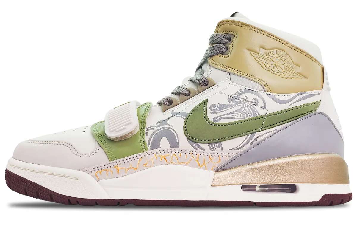Jordan Legacy 312 High top Vintage Basketball Shoes Men's Gray White