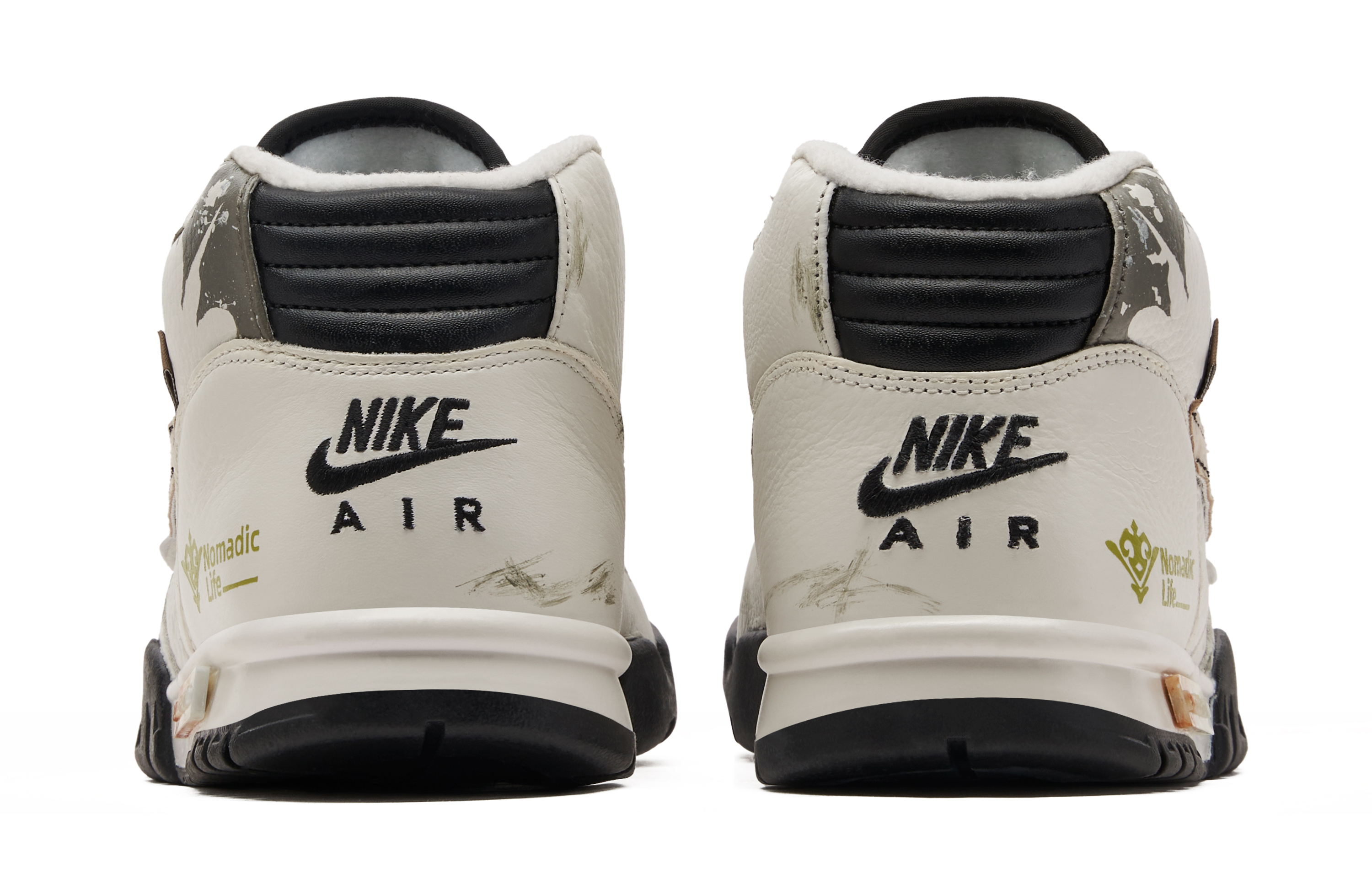 Nike Air Trainer 1 Slip Resistant Abrasion Resistant Mid top Training Shoes Men’s Beige Black