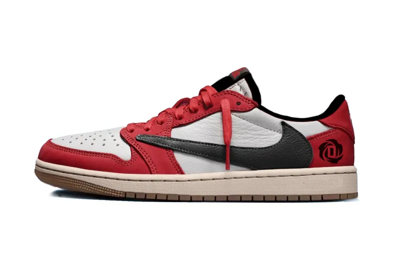 Travis Scott x Jordan Air Jordan 1 Travis Scott X AJ1 Low Collaboration Cushioning Low top Vintage Casual Shoes Unisex