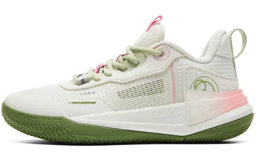 PEAK Rogue 2.0 Basketball Shoes Women's Low Top Beige White Green