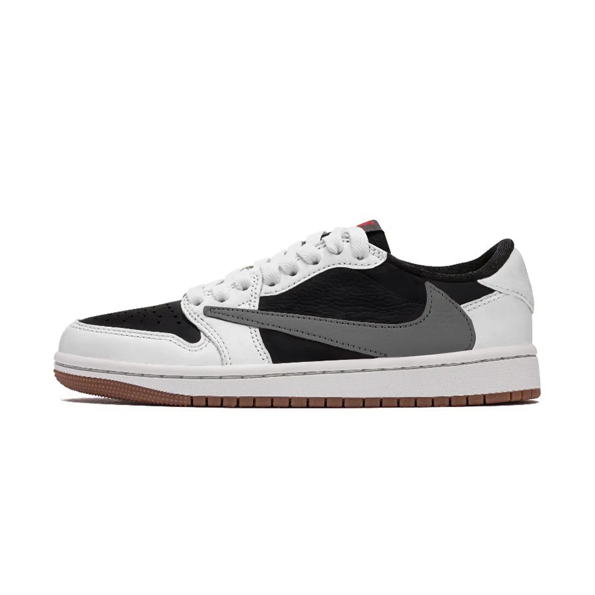 Jordan x Travis Scott Air Jordan 1 Cushioning Slip Resistant Low top Vintage Basketball Shoes Unisex White Gray