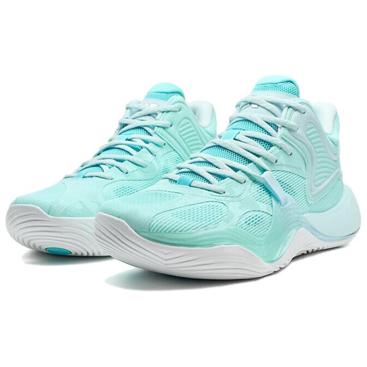 XTEP Battle 3 Basketball Shoes Men’s Mid Top Sky Teal, Misty Blue, Worry Free Blue