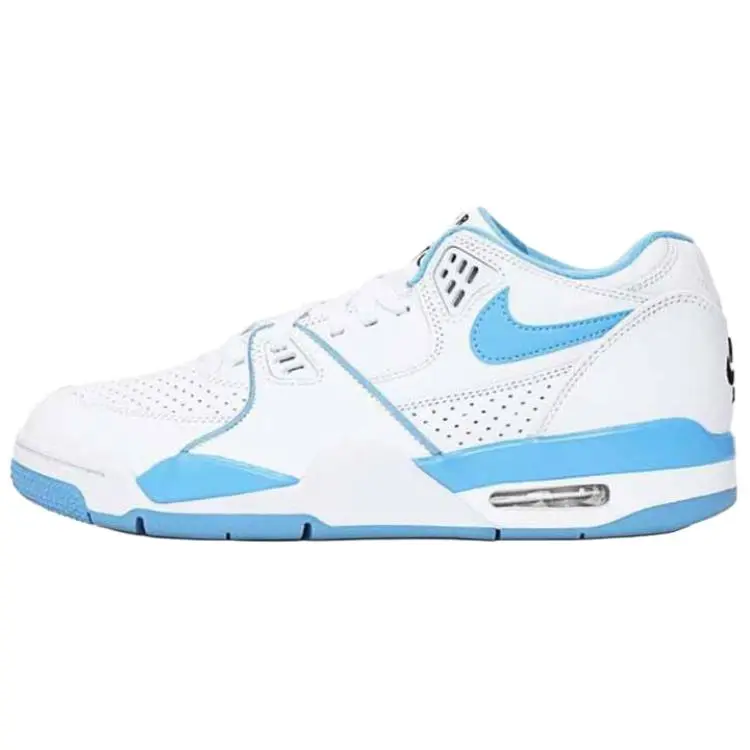 Nike Air Flight 89 Comfortable Slip Resistant Abrasion Resistant Low top Vintage Basketball Shoes Men's White Blue
