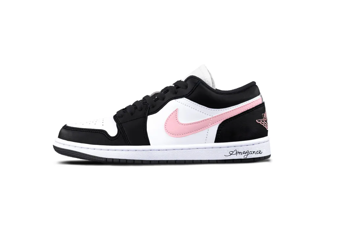 Jordan Air Jordan 1 Sweet Cool Black Toe Abrasion Resistant Low top Vintage Basketball Shoes Unisex Pink