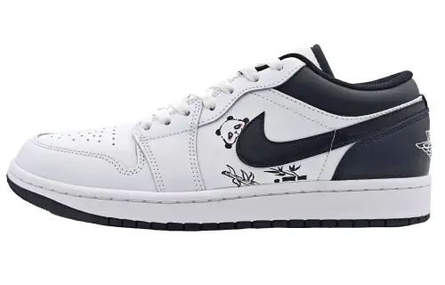 Jordan Air Jordan 1 Cushioning Slip Resistant Abrasion Resistant Low top Vintage Basketball Shoes Men's Black White