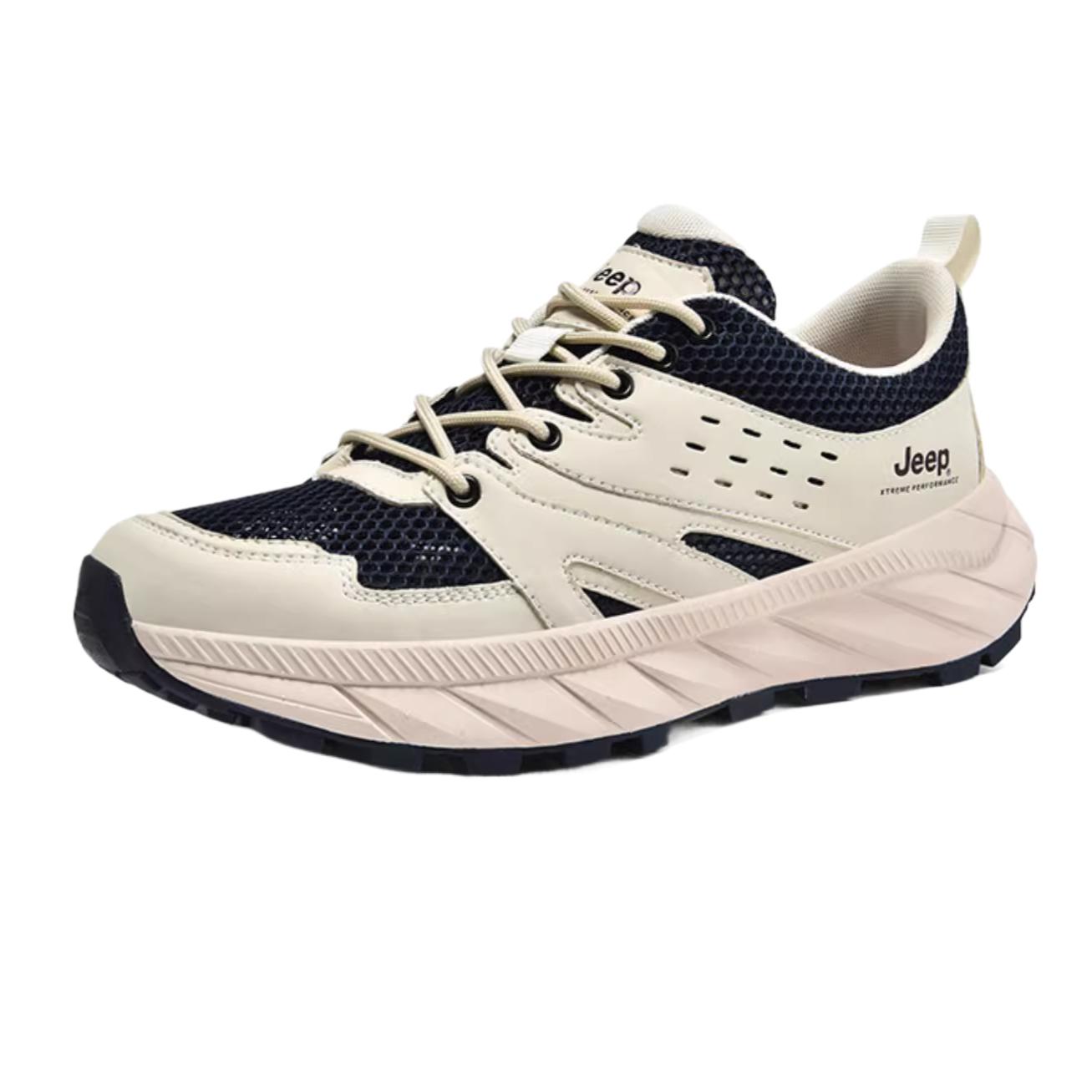 Jeep Fabric Comfortable Low top Hiking Shoes Unisex Blue White