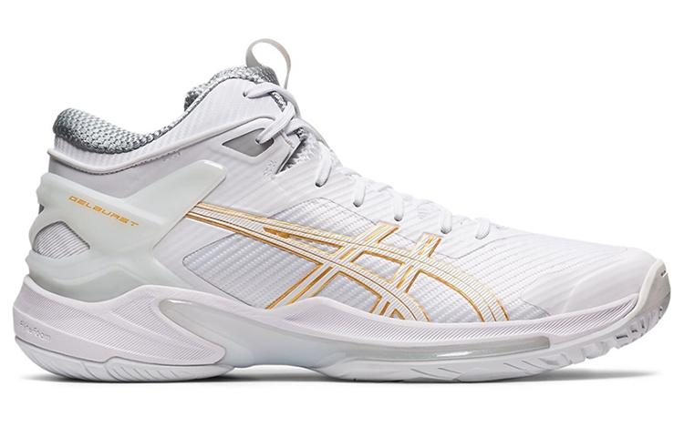 Мужские кроссовки ASICS Gel-Burst 24 (бело-золотые) — фото 2
