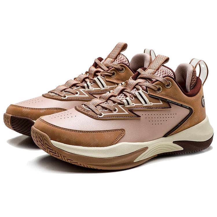 QIAODAN Slip Resistant Abrasion Resistant Slip Resistant Abrasion Resistant Low top Basketball Shoes Men’s Brown