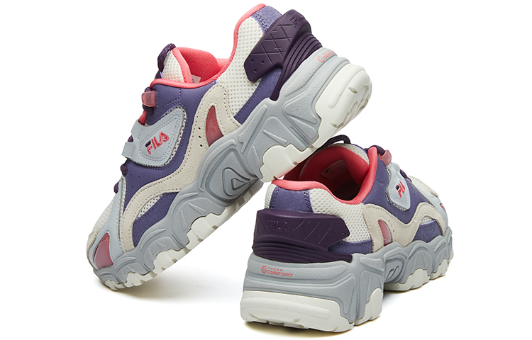 Женские кроссовки Fila FUSION Tracer (бежево-фиолетовые) — фото 4