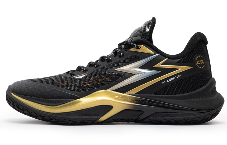 361° LIGHT UP Game Ready Low top Basketball Shoes Men’s Black Gold
