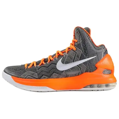 Nike KD 5 Black History Month Durant 5 round toe lace-up non-slip lightweight mid-top practical basketball shoes men's gray orange