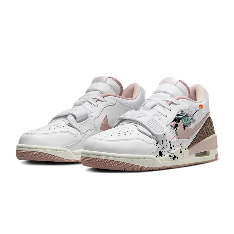 Jordan Legacy 312 Slip Resistant Abrasion Resistant Low top Vintage Basketball Shoes Women’s White Pink