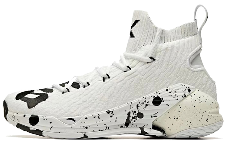 Anta KT4 Comfortable Cushioning Slip Resistant Abrasion Resistant High top Basketball Shoes Men's White Black