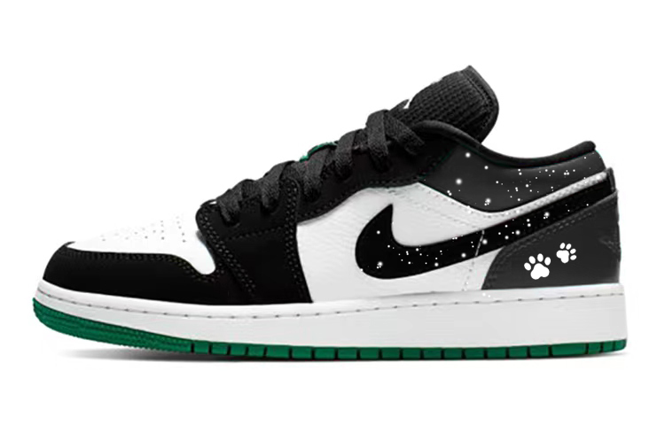 Jordan Air Jordan 1 Low Snow Without Trace Slip Resistant Abrasion Resistant Low top Vintage Basketball Shoes GS