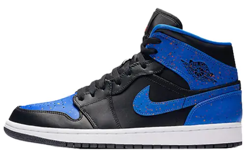 Jordan 1 Mid Royal Paint Splatter