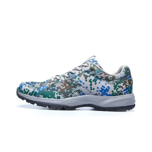 HEALTH Camouflage Mesh, Artificial Leather Low top Training Shoes Unisex Digital Camouflage Summer