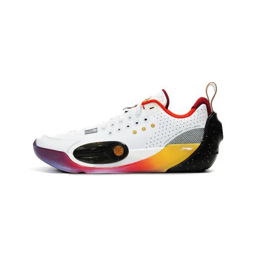 Li Ning All City 13 Cushioning Abrasion Resistant Rebound Low top Basketball Shoes Men's White Gold