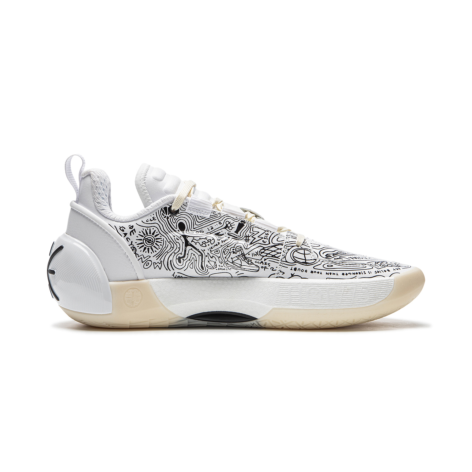 Li Ning All City 12 Encore Basketball Shoes Men’s Low Top White Black